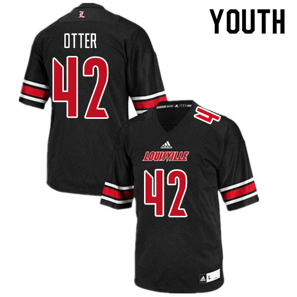 Youth #42 Patrick Otter Louisville Cardinals College Football Jerseys Sale-Black - Click Image to Close